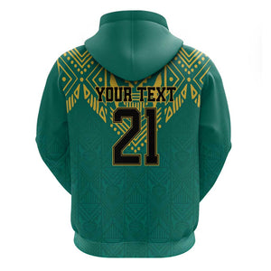 Afro-Jamaicans Tribal Custom Football Zip Hoodie Green Style