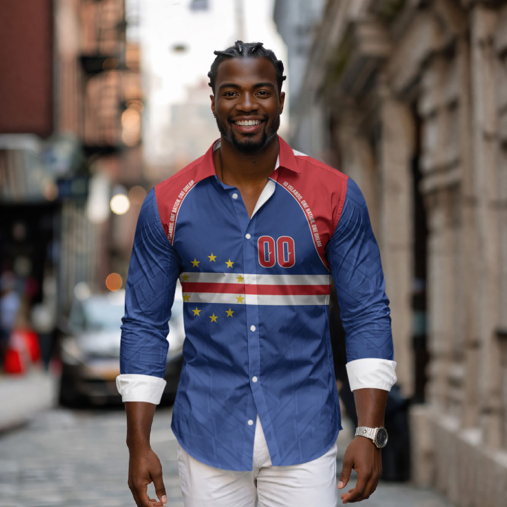 Cape Verde Atlantic Stars Custom Long Sleeve Button Shirt Football 2026 Supporter