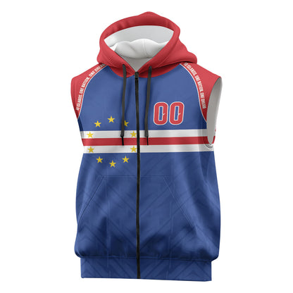 Cape Verde Atlantic Stars Custom Sleeveless Zip Hoodie Football 2026 Supporter