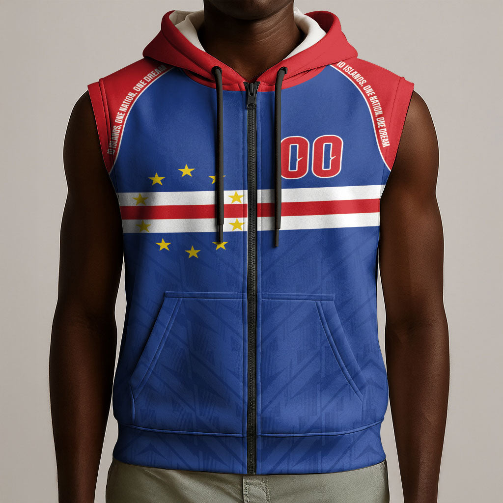 Cape Verde Atlantic Stars Custom Sleeveless Zip Hoodie Football 2026 Supporter