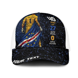Cape Verde Goalkeeper Personalized Baseball Net Cap 40 Years Old 27 Shots Zero Goals Vintage