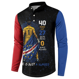 Cape Verde Goalkeeper Personalized Button Sweatshirt 40 Years Old 27 Shots Zero Goals Vintage