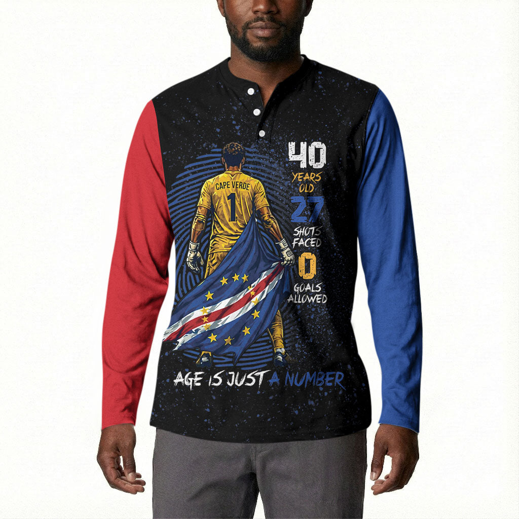 Cape Verde Goalkeeper Personalized Button Sweatshirt 40 Years Old 27 Shots Zero Goals Vintage
