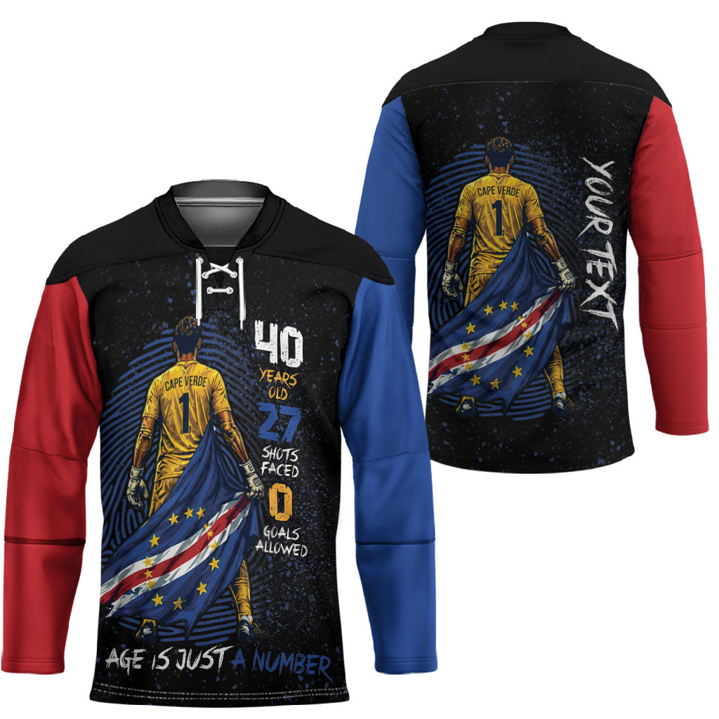 Cape Verde Goalkeeper Personalized Hockey Jersey 40 Years Old 27 Shots Zero Goals Vintage