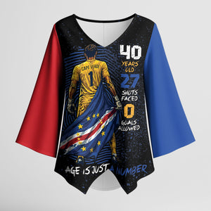 Cape Verde Goalkeeper Personalized Kimono Sleeve Blouse 40 Years Old 27 Shots Zero Goals Vintage