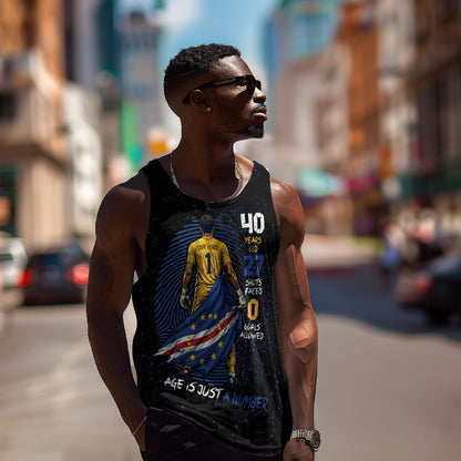 Cape Verde Goalkeeper Personalized Men Tank Top 40 Years Old 27 Shots Zero Goals Vintage
