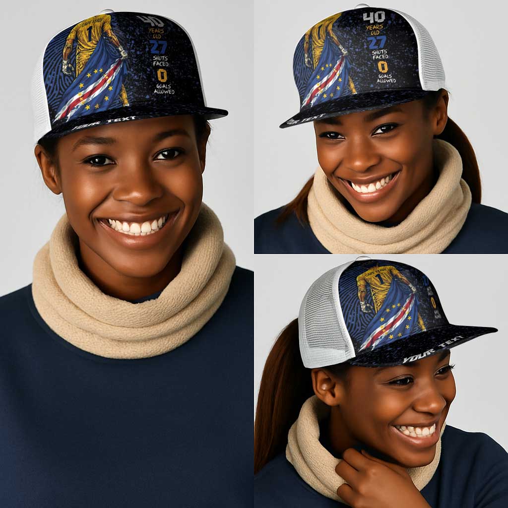 Cape Verde Goalkeeper Personalized Mesh Trucker Cap 40 Years Old 27 Shots Zero Goals Vintage