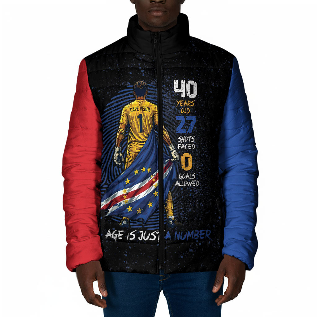 Cape Verde Goalkeeper Personalized Padded Jacket 40 Years Old 27 Shots Zero Goals Vintage