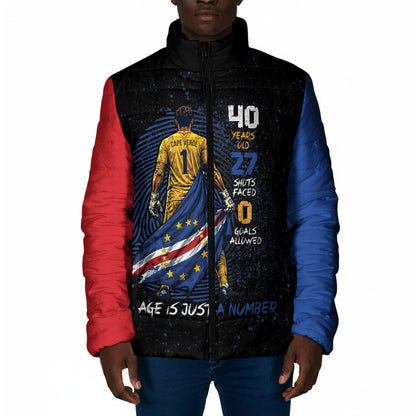 Cape Verde Goalkeeper Personalized Padded Jacket 40 Years Old 27 Shots Zero Goals Vintage