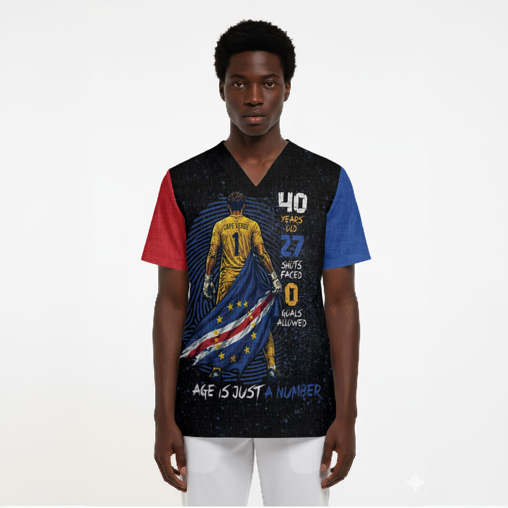 Cape Verde Goalkeeper Personalized Scrub Top 40 Years Old 27 Shots Zero Goals Vintage