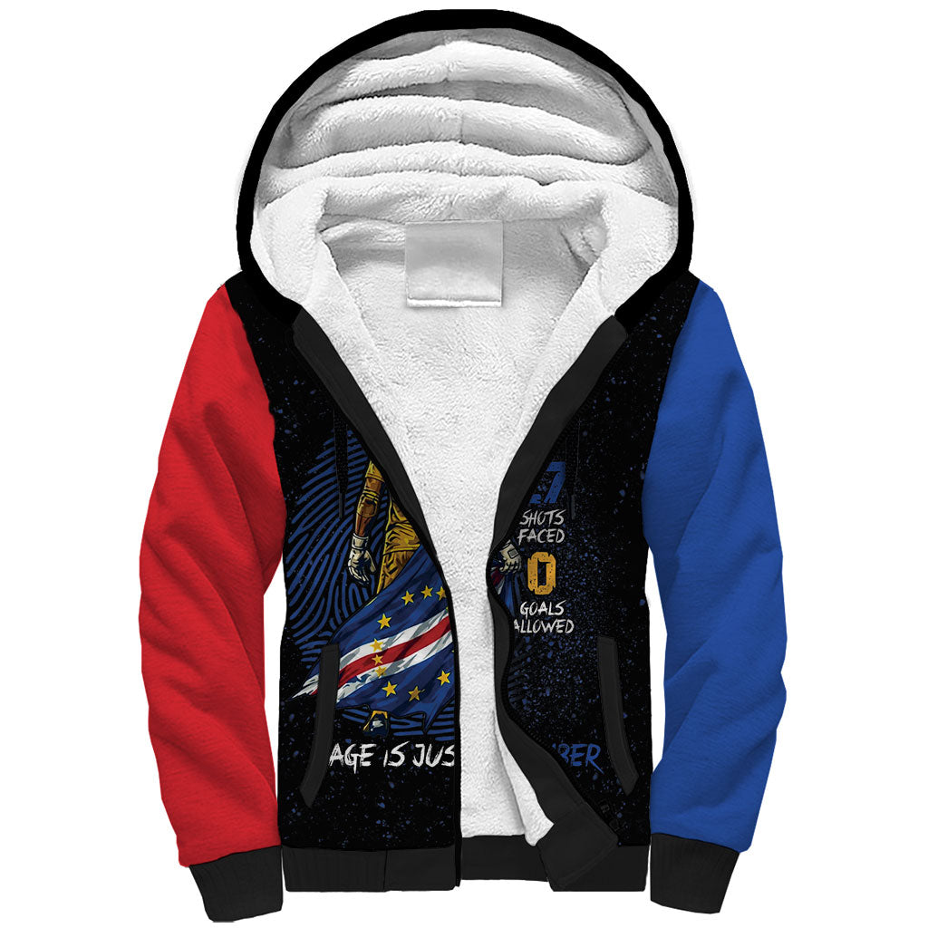 Cape Verde Goalkeeper Personalized Sherpa Hoodie 40 Years Old 27 Shots Zero Goals Vintage