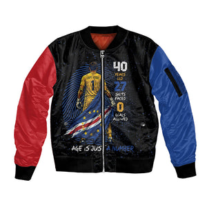 Cape Verde Goalkeeper Personalized Sleeve Zip Bomber Jacket 40 Years Old 27 Shots Zero Goals Vintage