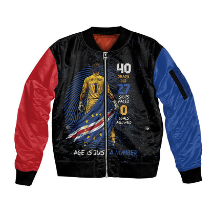 Cape Verde Goalkeeper Personalized Sleeve Zip Bomber Jacket 40 Years Old 27 Shots Zero Goals Vintage