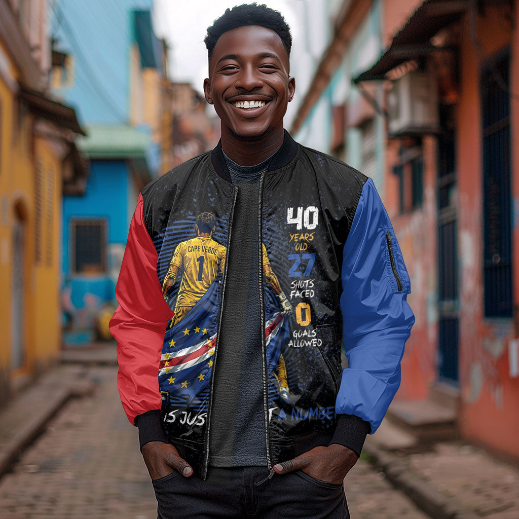 Cape Verde Goalkeeper Personalized Sleeve Zip Bomber Jacket 40 Years Old 27 Shots Zero Goals Vintage