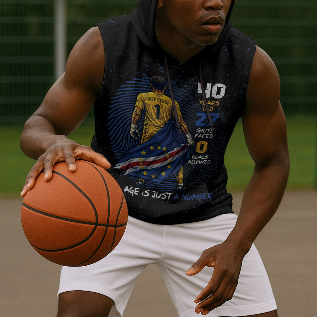 Cape Verde Goalkeeper Personalized Sleeveless Hoodie 40 Years Old 27 Shots Zero Goals Vintage