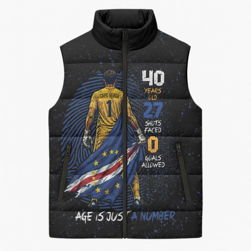 Cape Verde Goalkeeper Personalized Sleeveless Puffer Jacket 40 Years Old 27 Shots Zero Goals Vintage