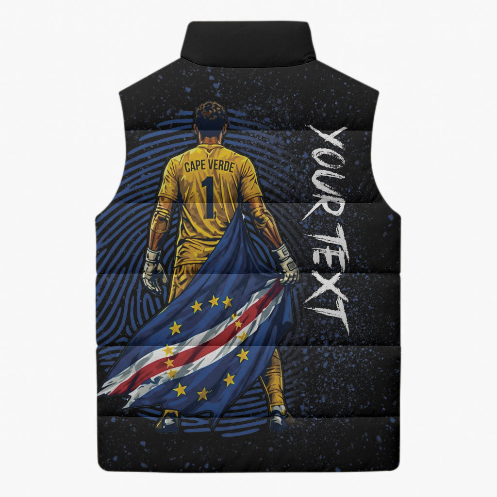 Cape Verde Goalkeeper Personalized Sleeveless Puffer Jacket 40 Years Old 27 Shots Zero Goals Vintage