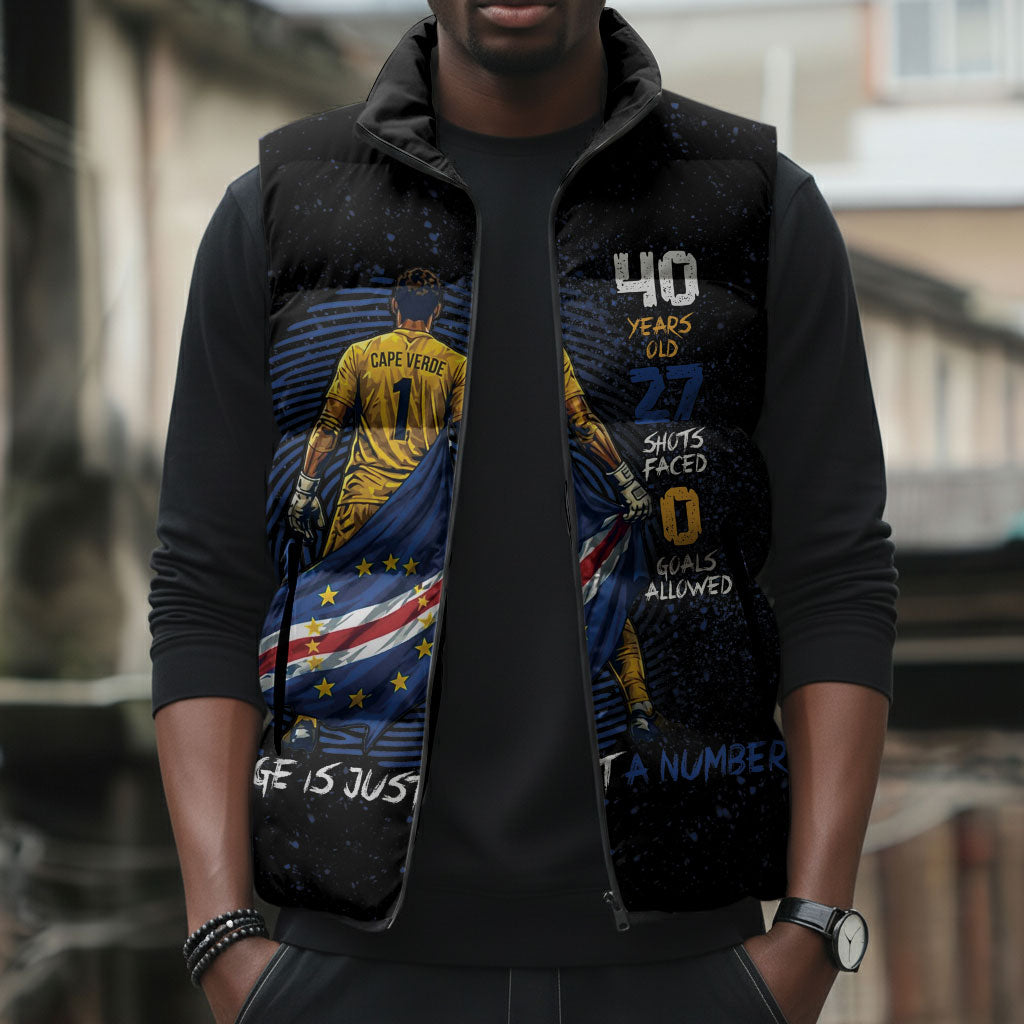 Cape Verde Goalkeeper Personalized Sleeveless Puffer Jacket 40 Years Old 27 Shots Zero Goals Vintage