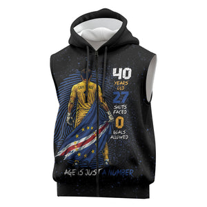 Cape Verde Goalkeeper Personalized Sleeveless Zip Hoodie 40 Years Old 27 Shots Zero Goals Vintage