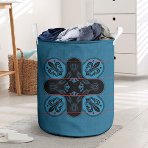 Bafokeng Rabbit Crown Palesa ea kharanium Laundry Basket Blue Seanamarena Basotho Blanket Inspired