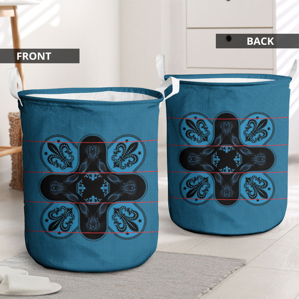 Bafokeng Rabbit Crown Palesa ea kharanium Laundry Basket Blue Seanamarena Basotho Blanket Inspired