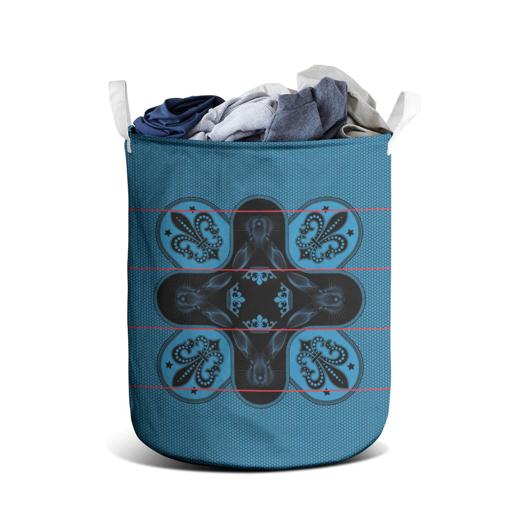 Bafokeng Rabbit Crown Palesa ea kharanium Laundry Basket Blue Seanamarena Basotho Blanket Inspired