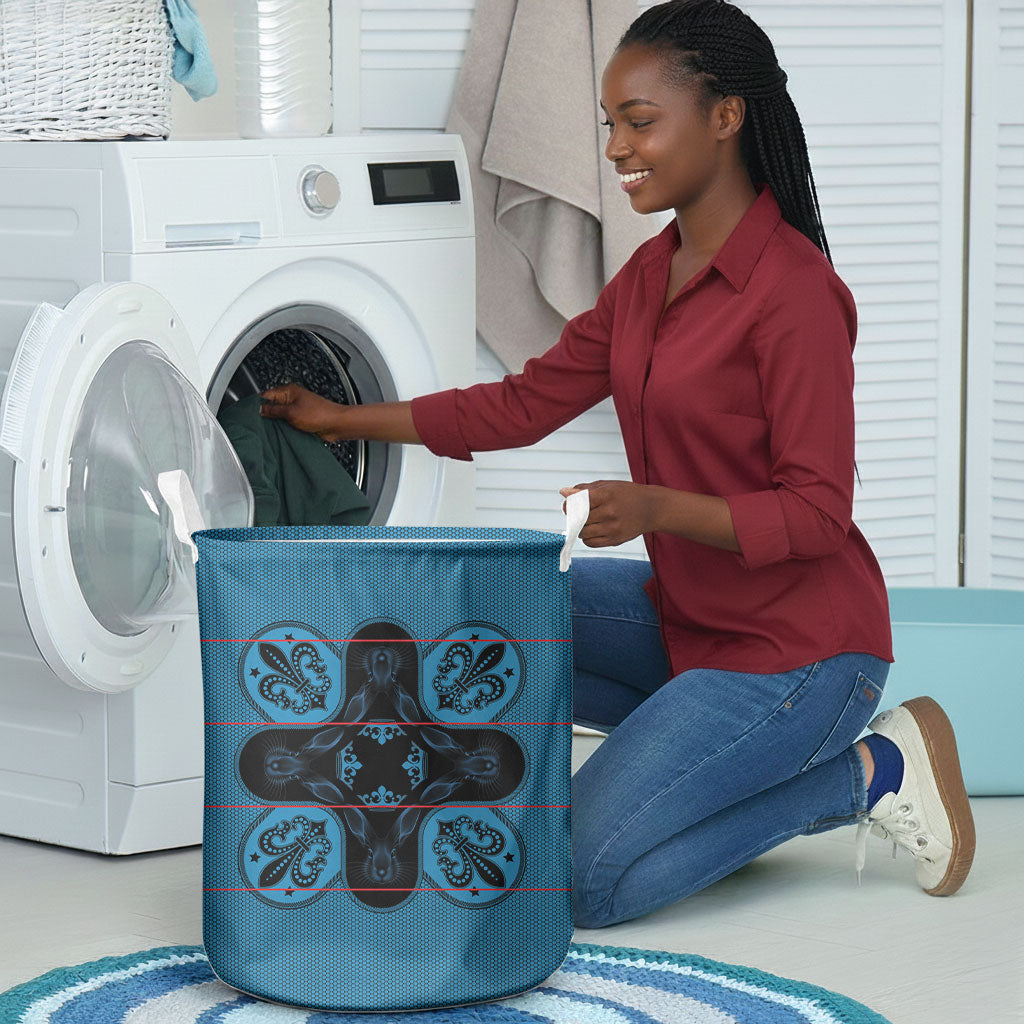 Bafokeng Rabbit Crown Palesa ea kharanium Laundry Basket Blue Seanamarena Basotho Blanket Inspired