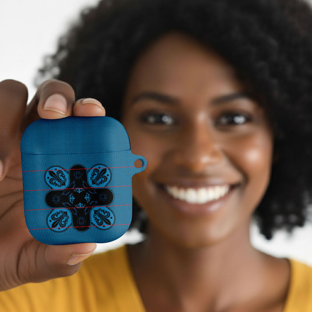 Bafokeng Rabbit Crown Palesa ea kharanium AirPods Case Blue Seanamarena Basotho Blanket Inspired