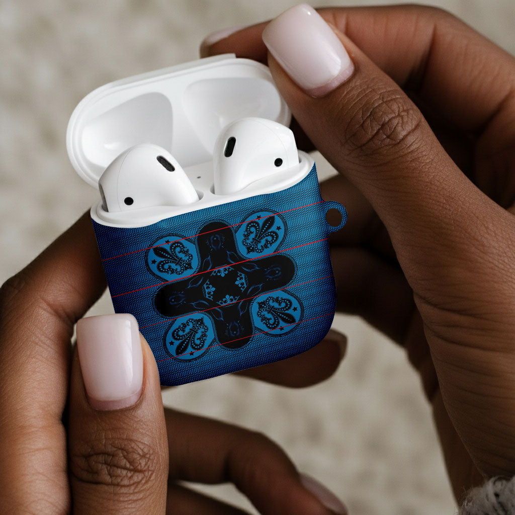 Bafokeng Rabbit Crown Palesa ea kharanium AirPods Case Blue Seanamarena Basotho Blanket Inspired