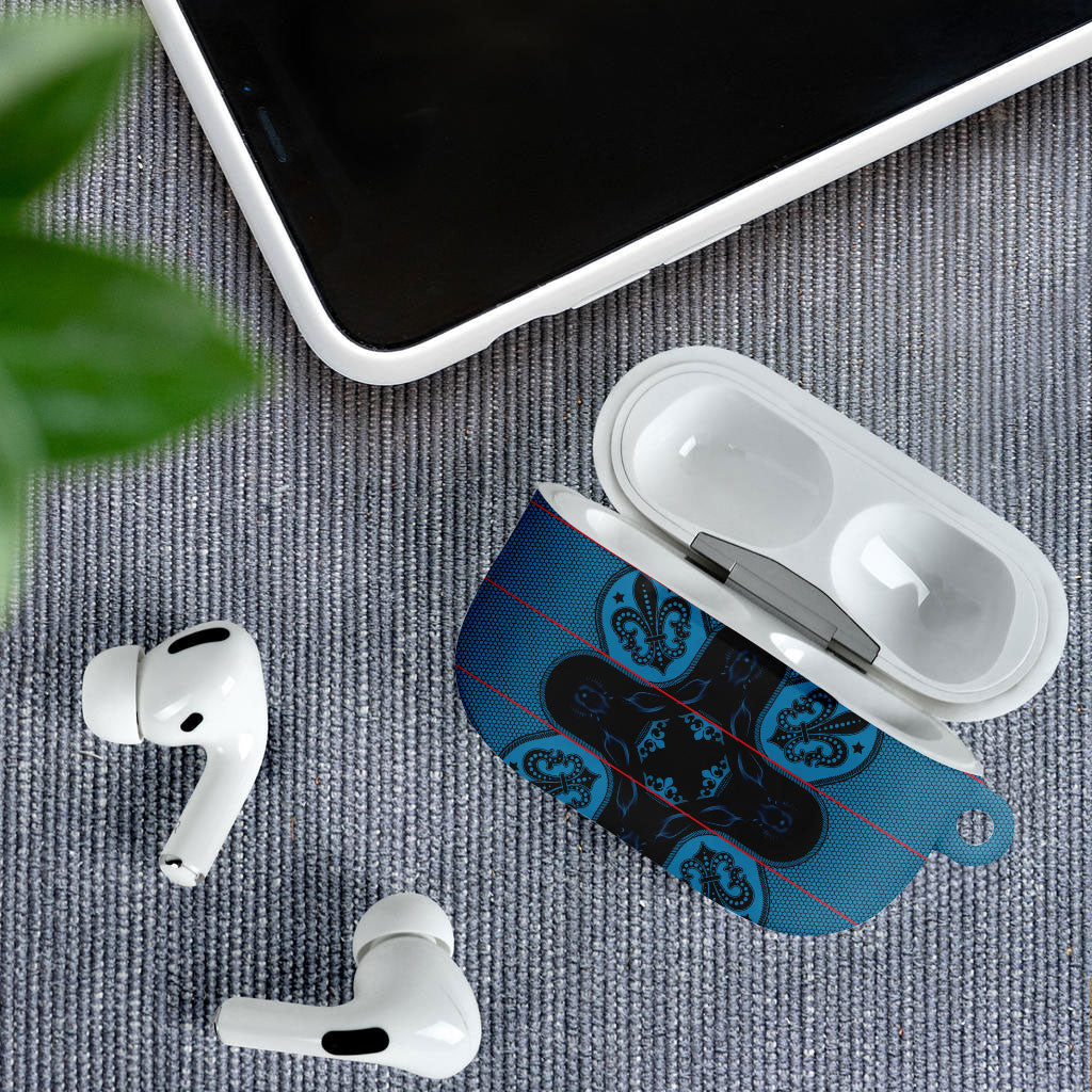 Bafokeng Rabbit Crown Palesa ea kharanium AirPods Case Blue Seanamarena Basotho Blanket Inspired