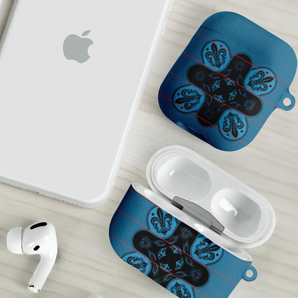 Bafokeng Rabbit Crown Palesa ea kharanium AirPods Case Blue Seanamarena Basotho Blanket Inspired