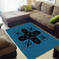 Bafokeng Rabbit Crown Palesa ea kharanium Area Rug Blue Seanamarena Basotho Blanket Inspired