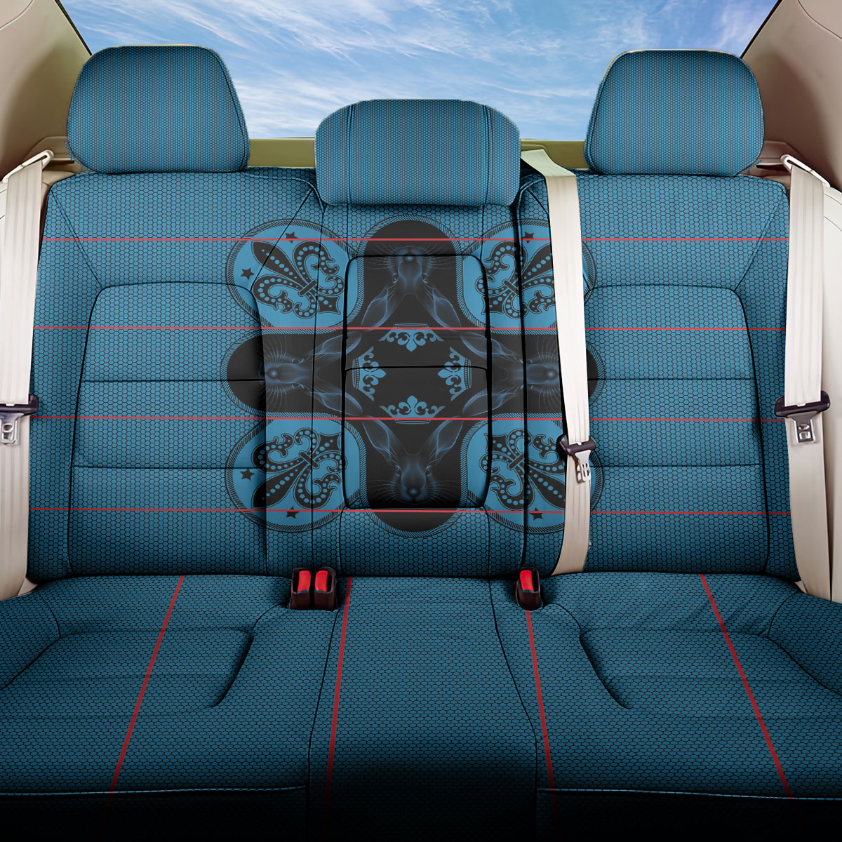 Bafokeng Rabbit Crown Palesa ea kharanium Back Car Seat Cover Blue Seanamarena Basotho Blanket Inspired