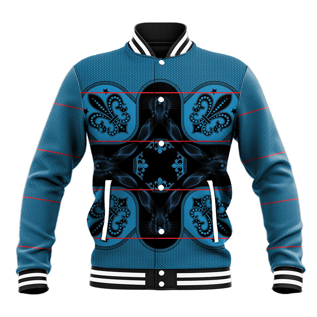 Bafokeng Rabbit Crown Palesa ea kharanium Baseball Jacket Blue Seanamarena Basotho Blanket Inspired