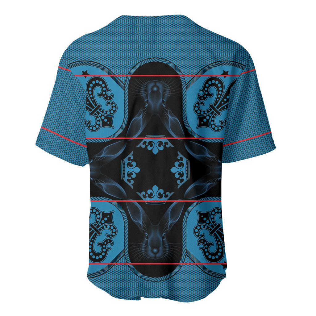 Bafokeng Rabbit Crown Palesa ea kharanium Baseball Jersey Blue Seanamarena Basotho Blanket Inspired