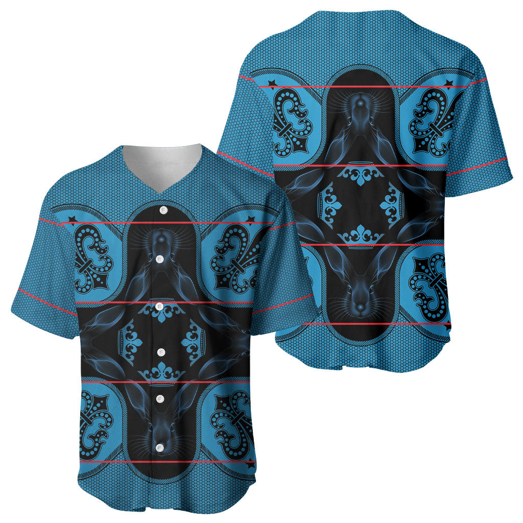 Bafokeng Rabbit Crown Palesa ea kharanium Baseball Jersey Blue Seanamarena Basotho Blanket Inspired