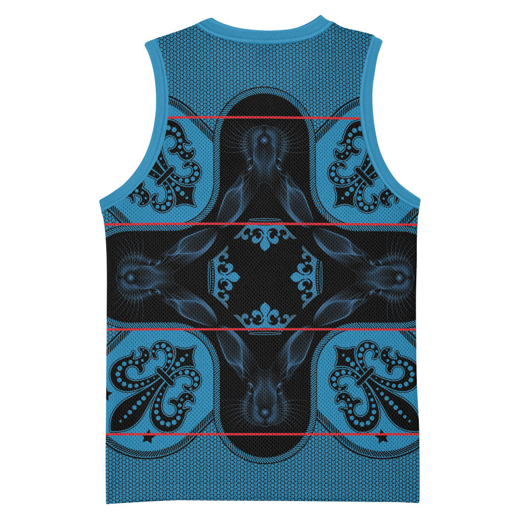 Bafokeng Rabbit Crown Palesa ea kharanium Basketball Jersey Blue Seanamarena Basotho Blanket Inspired