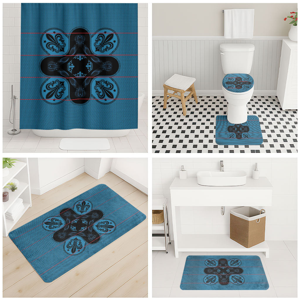Bafokeng Rabbit Crown Palesa ea kharanium Bathroom Set Blue Seanamarena Basotho Blanket Inspired