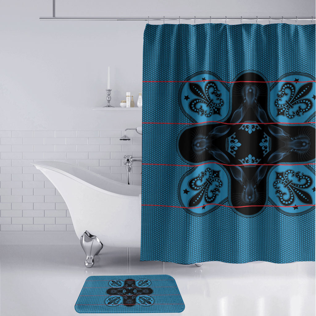Bafokeng Rabbit Crown Palesa ea kharanium Bathroom Set Blue Seanamarena Basotho Blanket Inspired