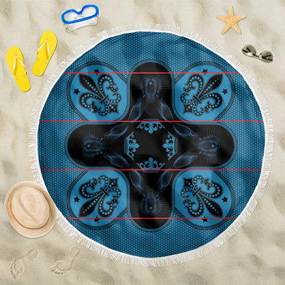 Bafokeng Rabbit Crown Palesa ea kharanium Beach Blanket Blue Seanamarena Basotho Blanket Inspired