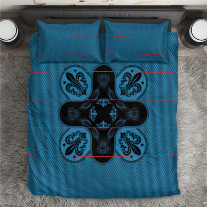 Bafokeng Rabbit Crown Palesa ea kharanium Bedding Set Blue Seanamarena Basotho Blanket Inspired