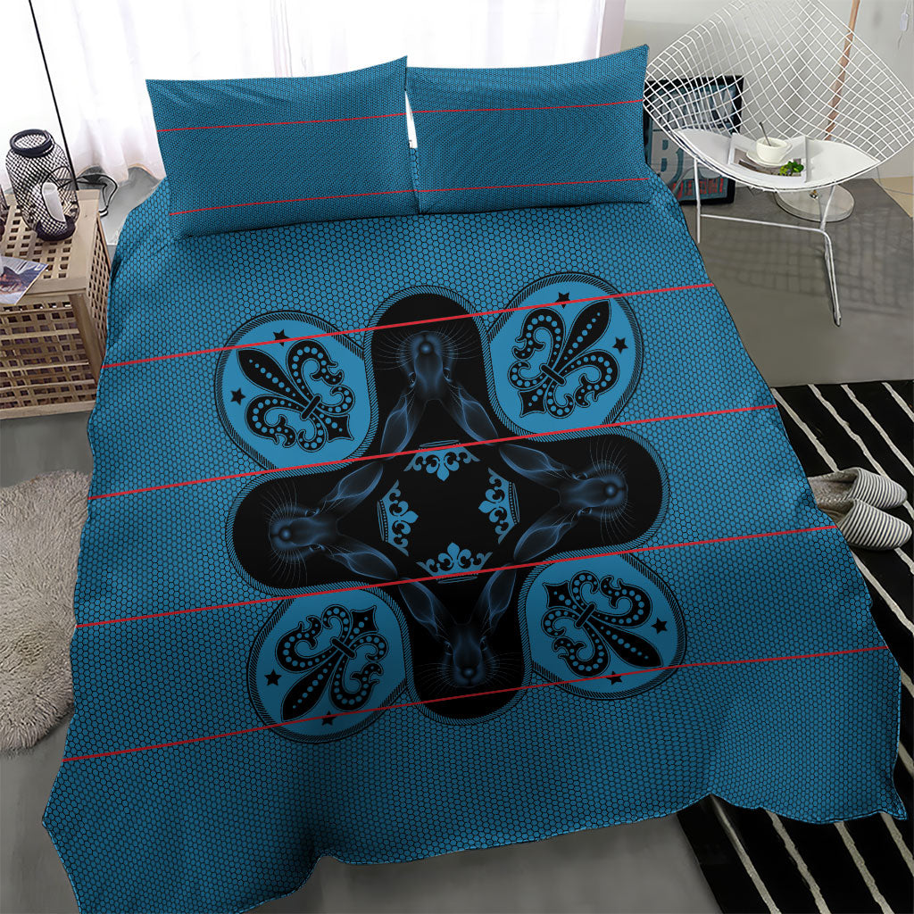 Bafokeng Rabbit Crown Palesa ea kharanium Bedding Set Blue Seanamarena Basotho Blanket Inspired