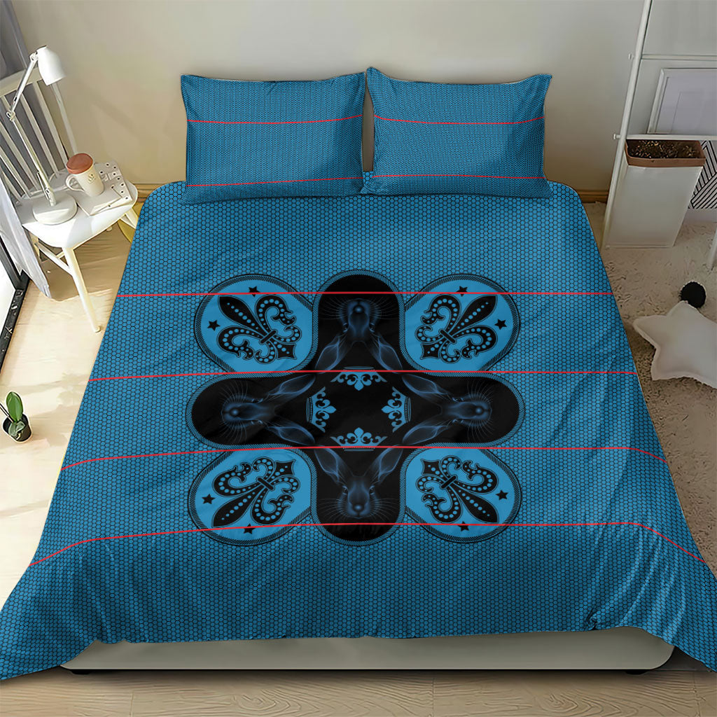 Bafokeng Rabbit Crown Palesa ea kharanium Bedding Set Blue Seanamarena Basotho Blanket Inspired