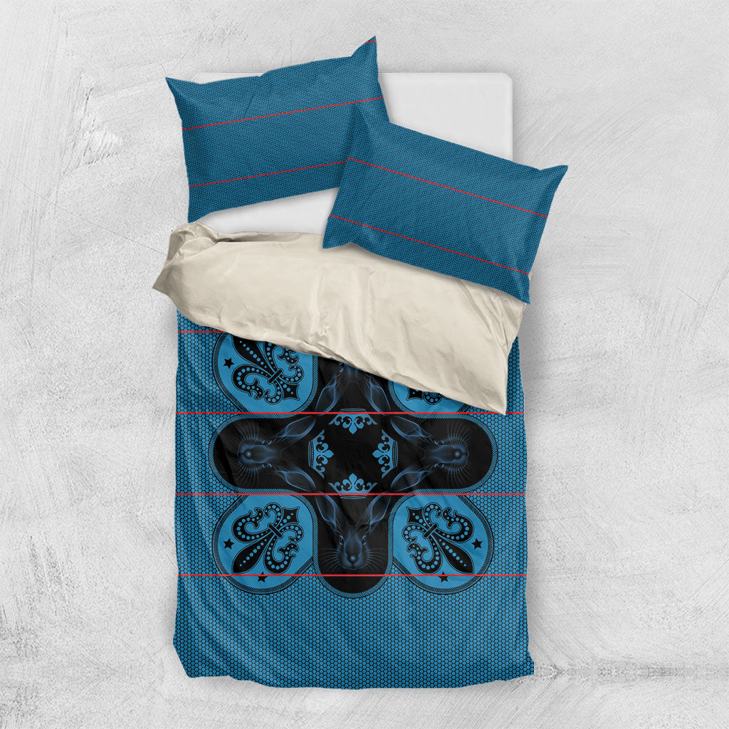 Bafokeng Rabbit Crown Palesa ea kharanium Bedding Set Blue Seanamarena Basotho Blanket Inspired