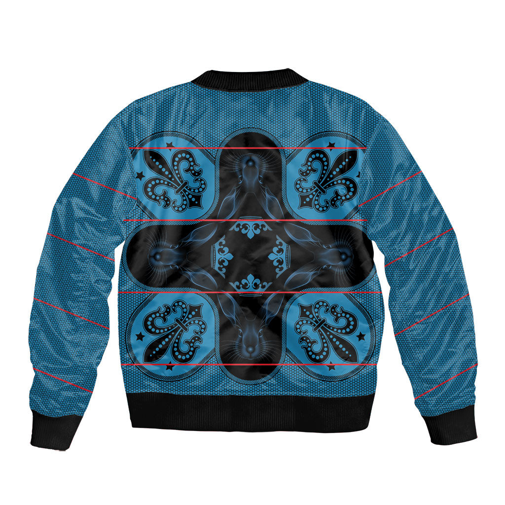 Bafokeng Rabbit Crown Palesa ea kharanium Bomber Jacket Blue Seanamarena Basotho Blanket Inspired