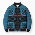 Bafokeng Rabbit Crown Palesa ea kharanium Bomber Puffer Jacket Blue Seanamarena Basotho Blanket Inspired