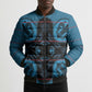 Bafokeng Rabbit Crown Palesa ea kharanium Bomber Puffer Jacket Blue Seanamarena Basotho Blanket Inspired