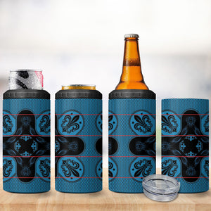 Bafokeng Rabbit Crown Palesa ea kharanium 4 in 1 Can Cooler Tumbler Blue Seanamarena Basotho Blanket Inspired