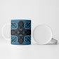 Bafokeng Rabbit Crown Palesa ea kharanium Ceramic Mug Blue Seanamarena Basotho Blanket Inspired