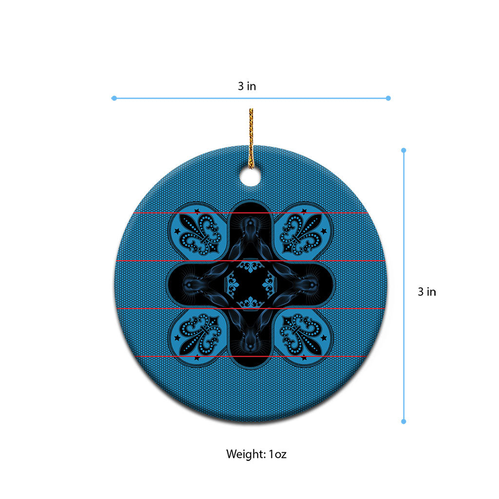 Bafokeng Rabbit Crown Palesa ea kharanium Ceramic Ornament Blue Seanamarena Basotho Blanket Inspired